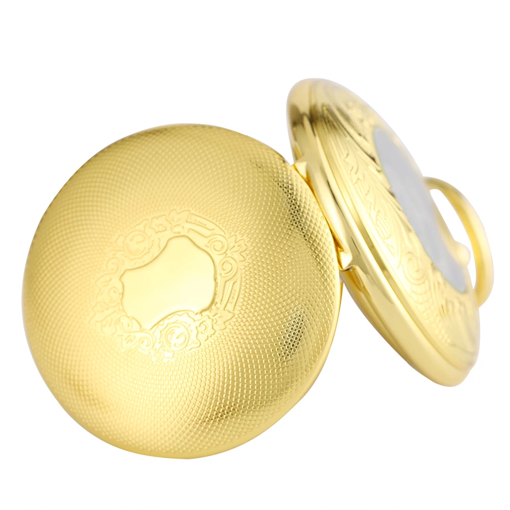 Golden Automatic Mechanical Pocket Watch Fob For Nurse Luxury Fashion Trendy Stylish Shield Pendant Men Women Christmas Gift