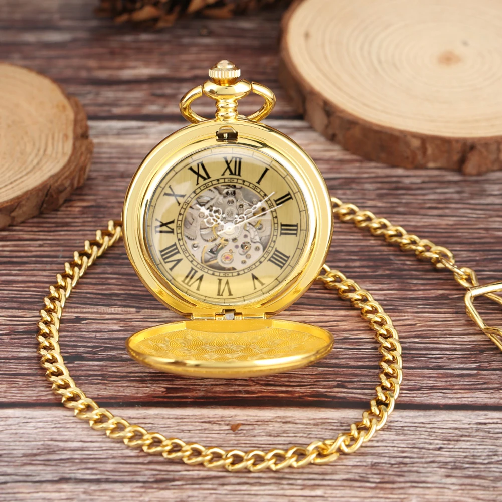Golden Automatic Mechanical Pocket Watch Fob For Nurse Luxury Fashion Trendy Stylish Shield Pendant Men Women Christmas Gift