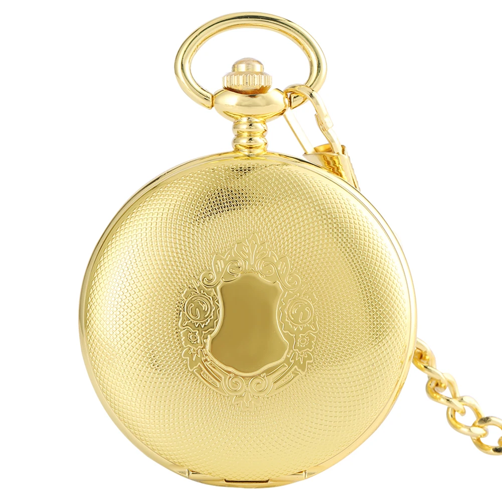 Golden Automatic Mechanical Pocket Watch Fob For Nurse Luxury Fashion Trendy Stylish Shield Pendant Men Women Christmas Gift