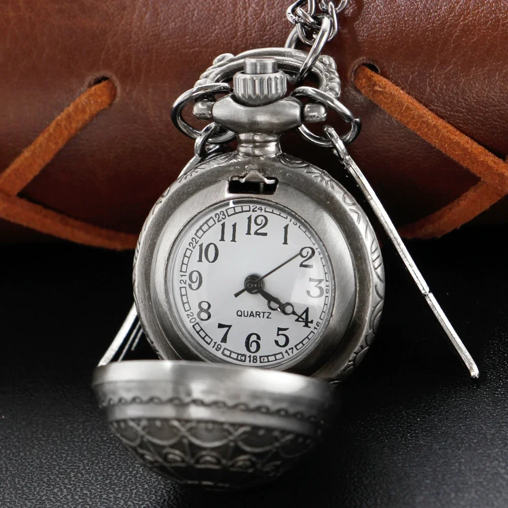 10pcs/lot Wholesale Gold Fairy Ball Quartz Pocket Watch Men's and Women's Vintage Clock Children Gift Pendant Necklace Souvenir