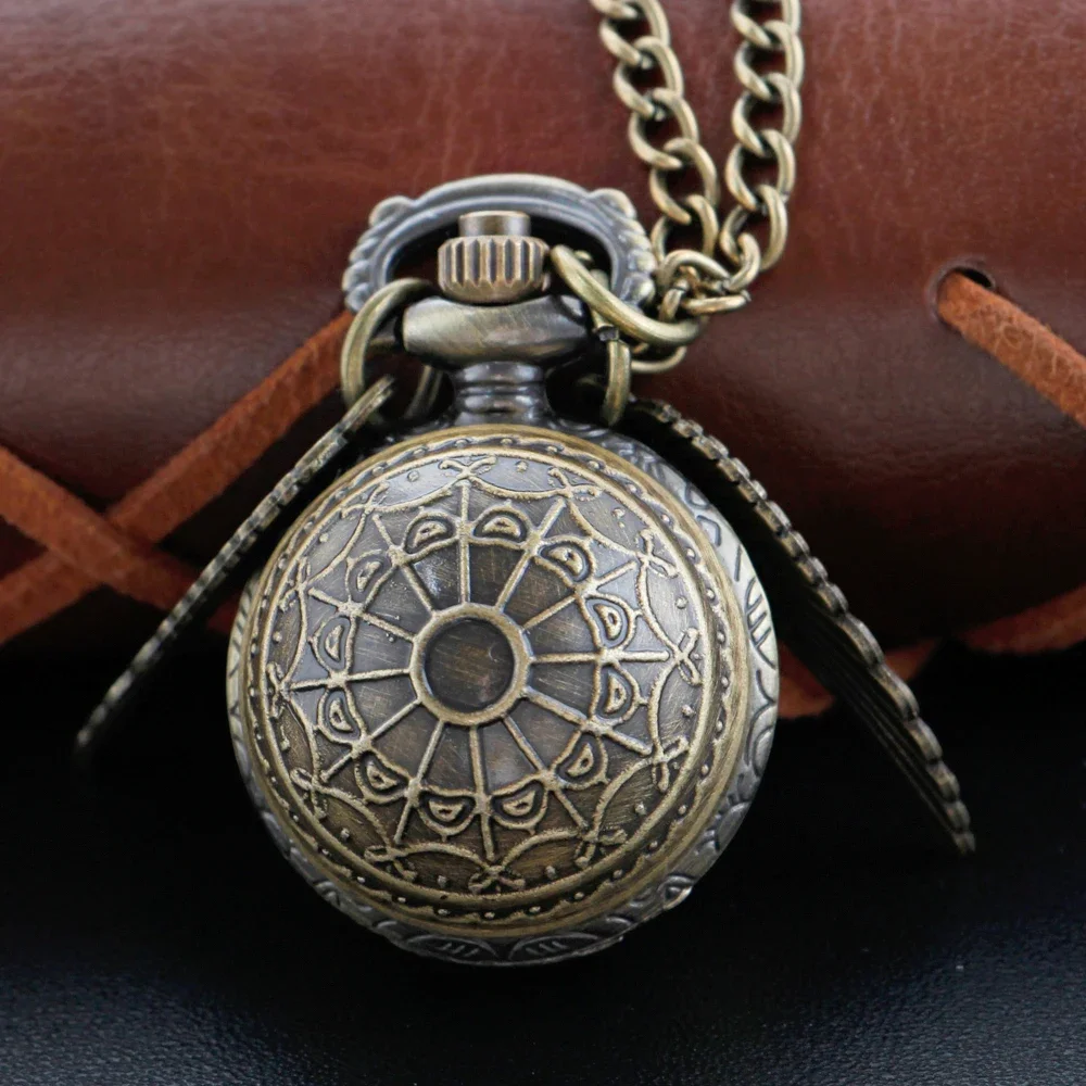 10pcs/lot Wholesale Gold Fairy Ball Quartz Pocket Watch Men's and Women's Vintage Clock Children Gift Pendant Necklace Souvenir