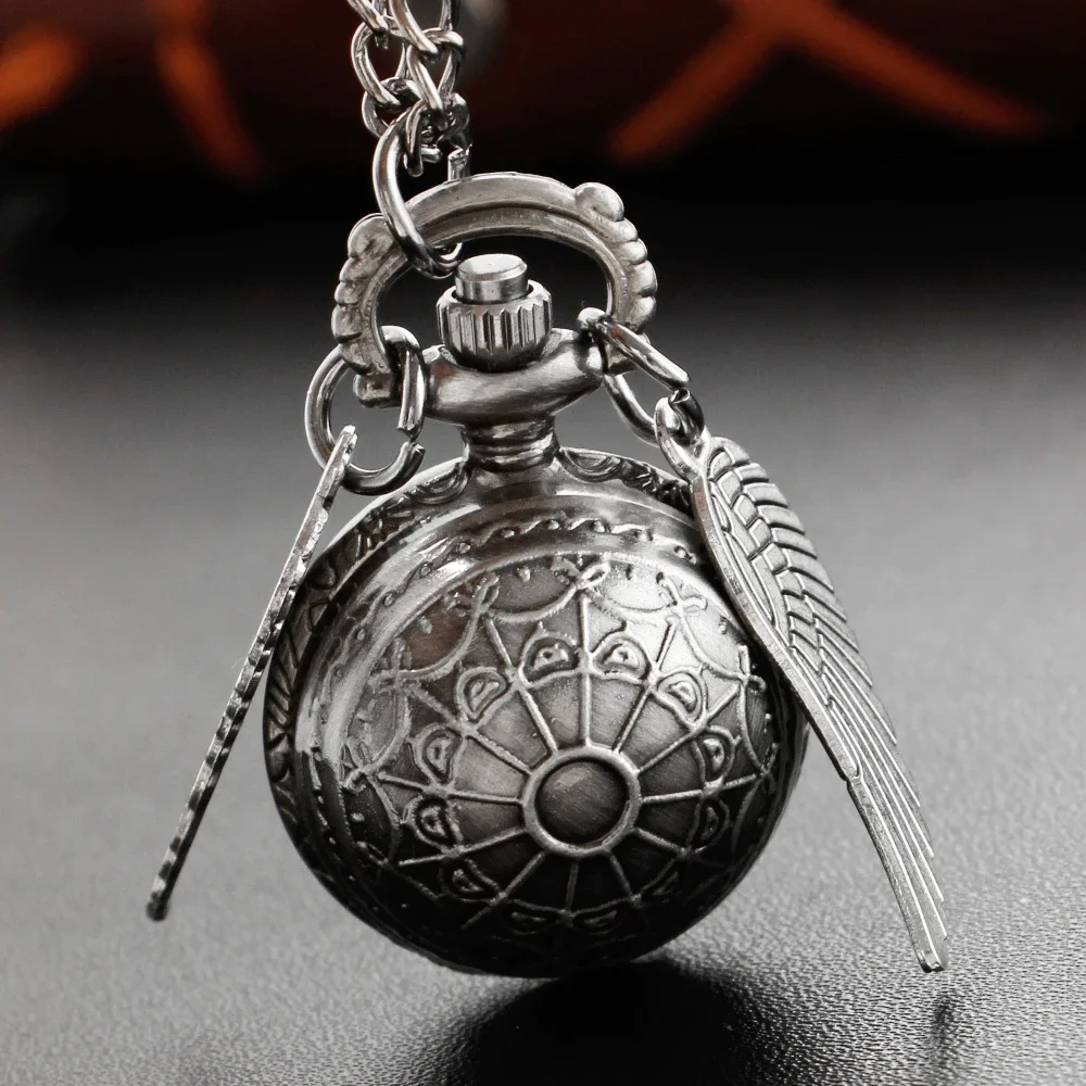 10pcs/lot Wholesale Gold Fairy Ball Quartz Pocket Watch Men's and Women's Vintage Clock Children Gift Pendant Necklace Souvenir