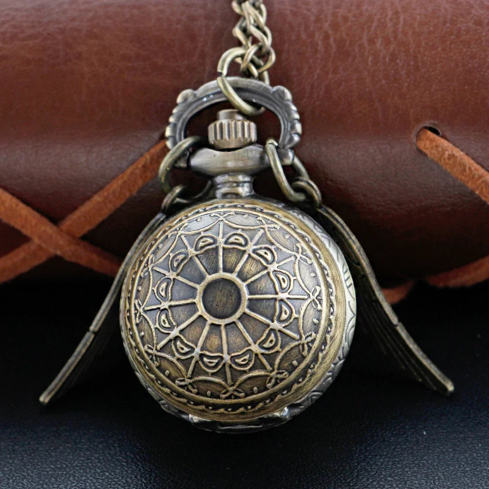 10pcs/lot Wholesale Gold Fairy Ball Quartz Pocket Watch Men's and Women's Vintage Clock Children Gift Pendant Necklace Souvenir