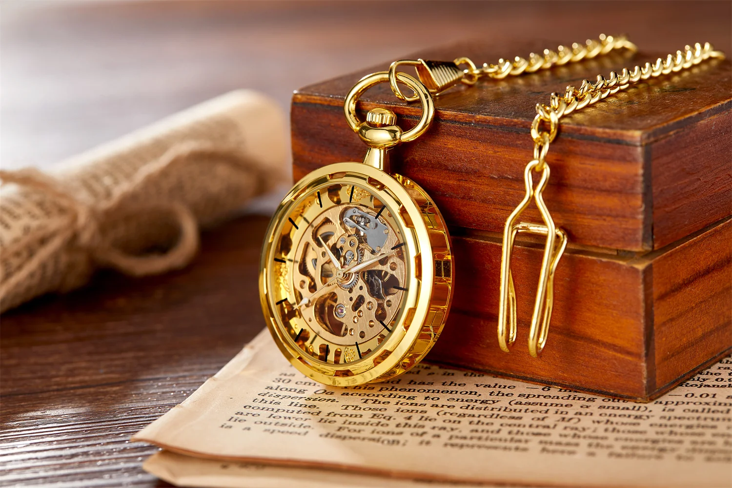Luxury leisure college style male accessories without cover mechanical pocket watch hollowed out gold party fashionable