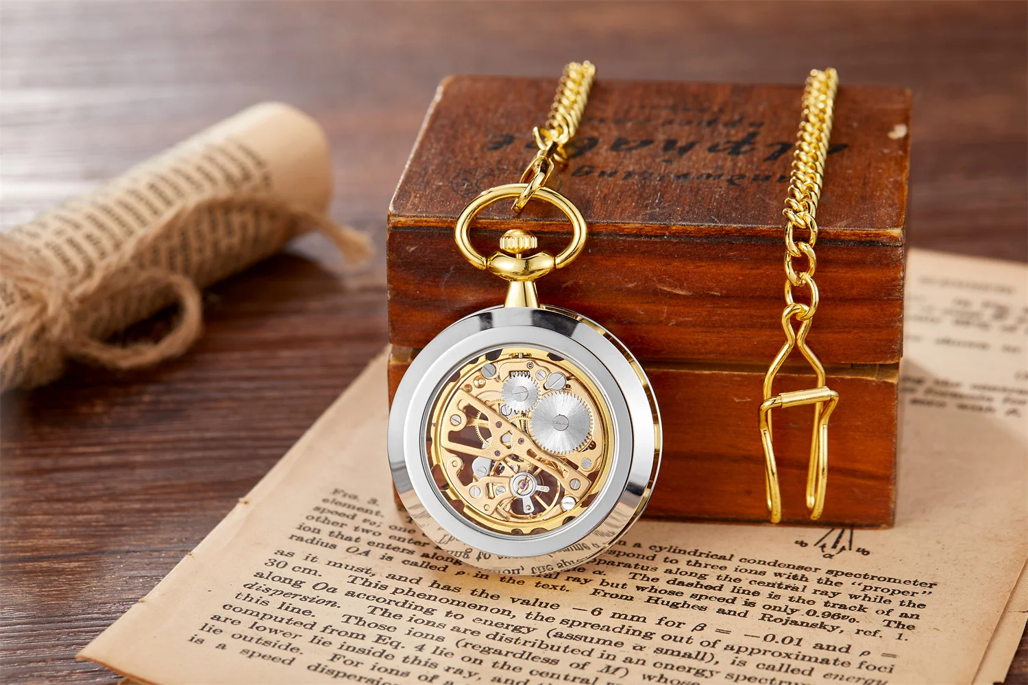 Luxury leisure college style male accessories without cover mechanical pocket watch hollowed out gold party fashionable