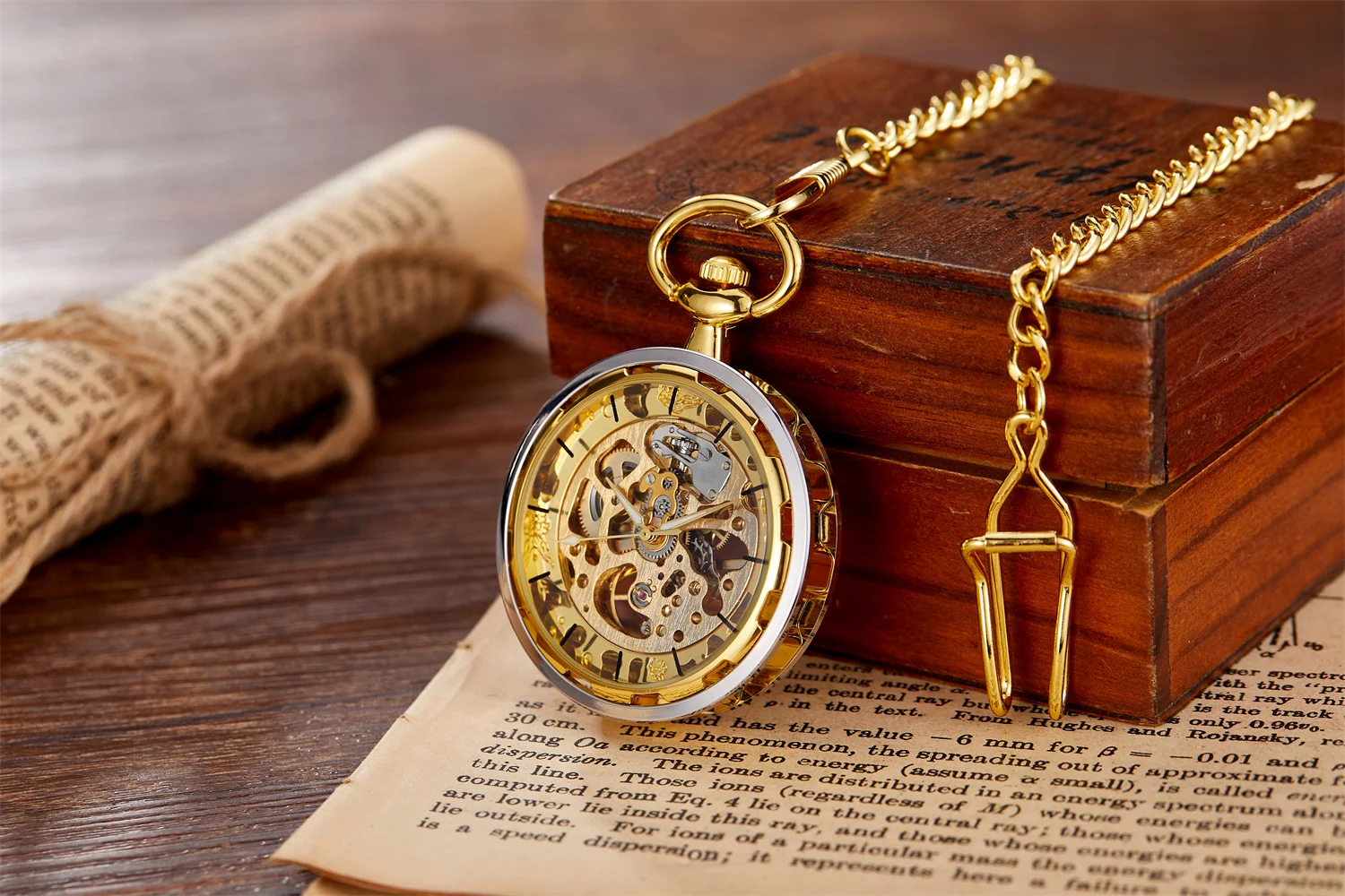Luxury leisure college style male accessories without cover mechanical pocket watch hollowed out gold party fashionable
