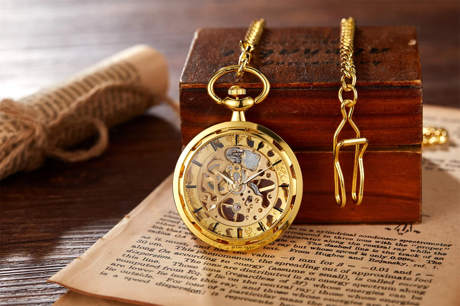 Luxury leisure college style male accessories without cover mechanical pocket watch hollowed out gold party fashionable