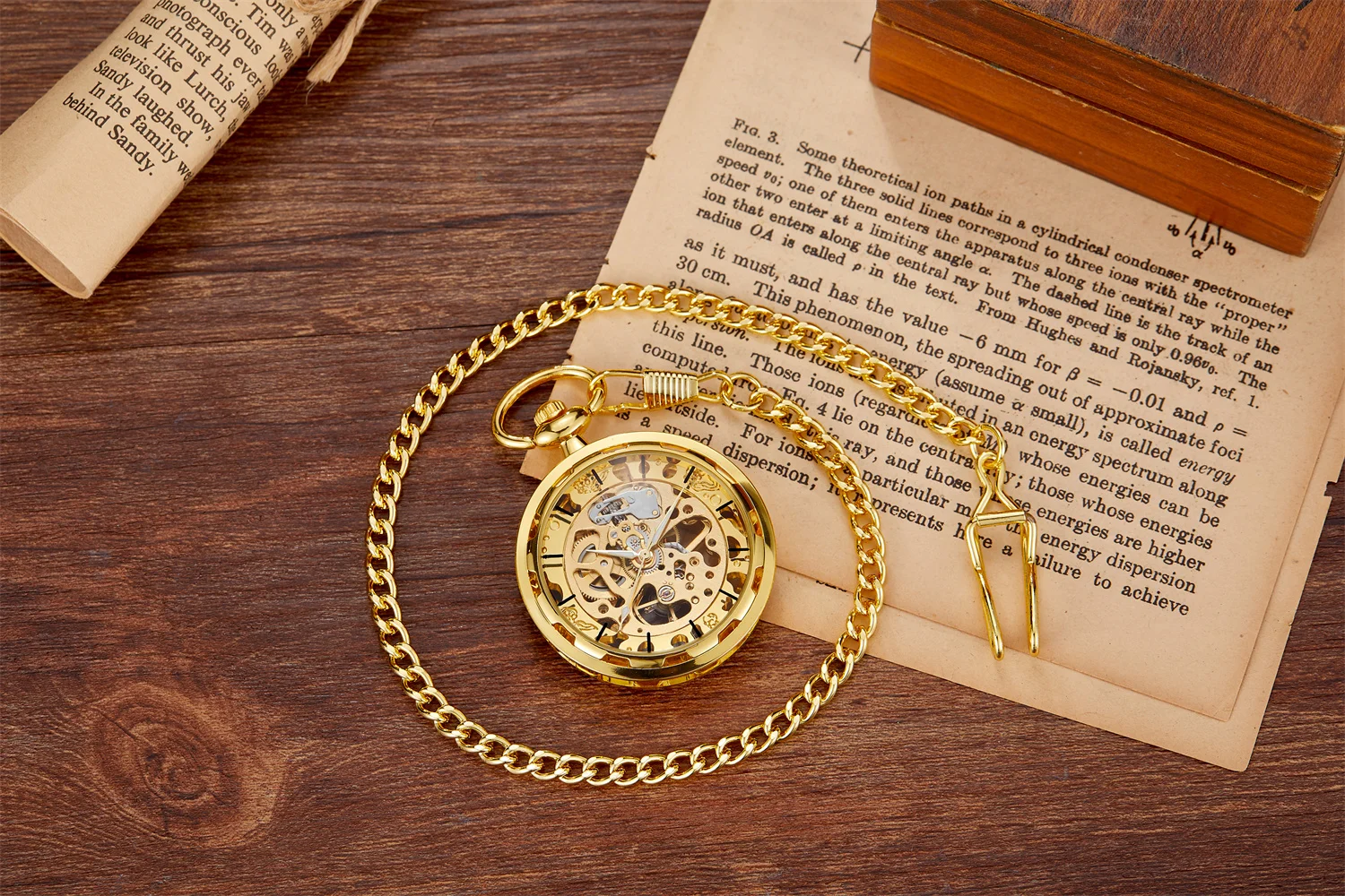 Luxury leisure college style male accessories without cover mechanical pocket watch hollowed out gold party fashionable
