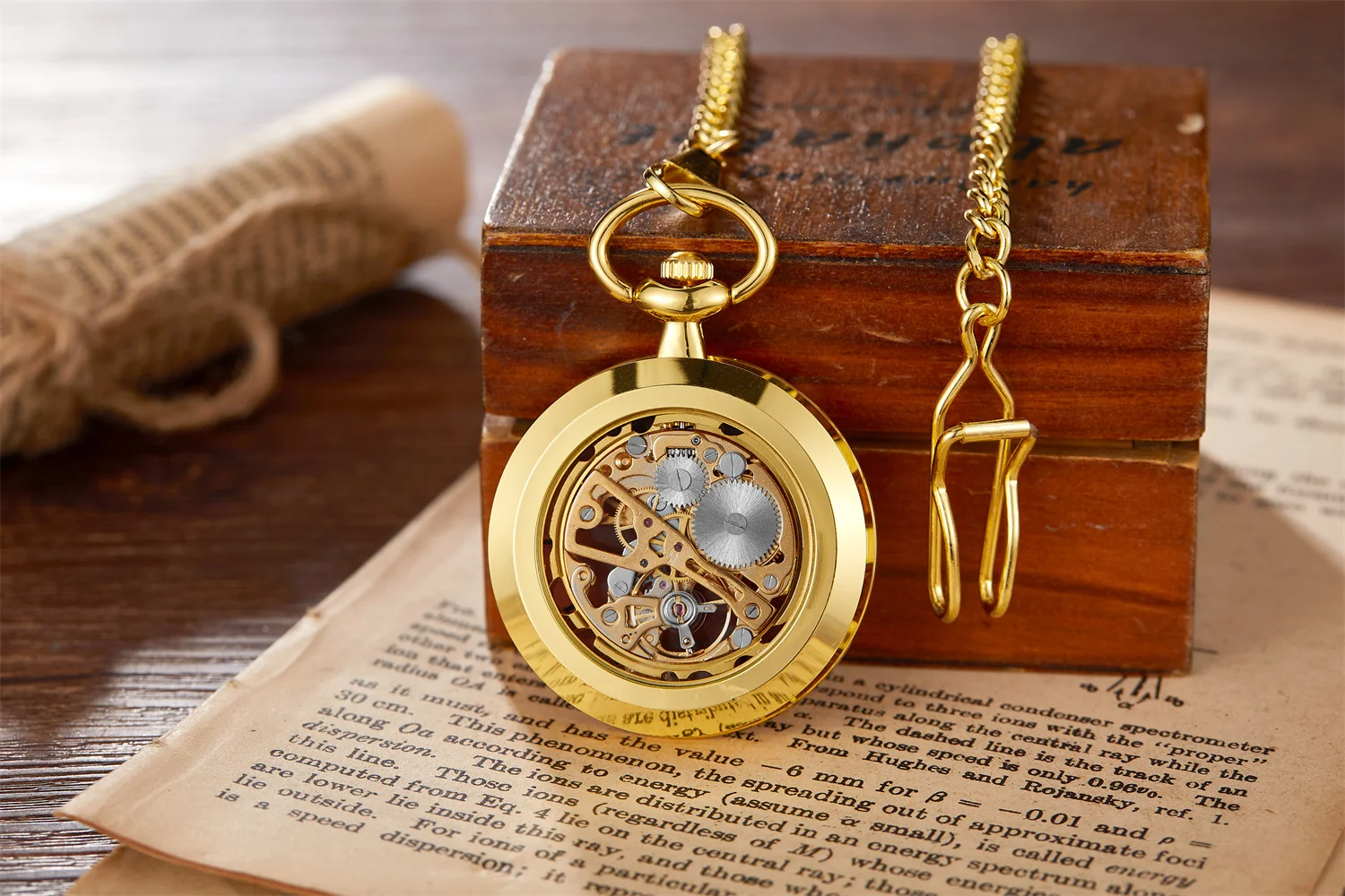 Luxury leisure college style male accessories without cover mechanical pocket watch hollowed out gold party fashionable