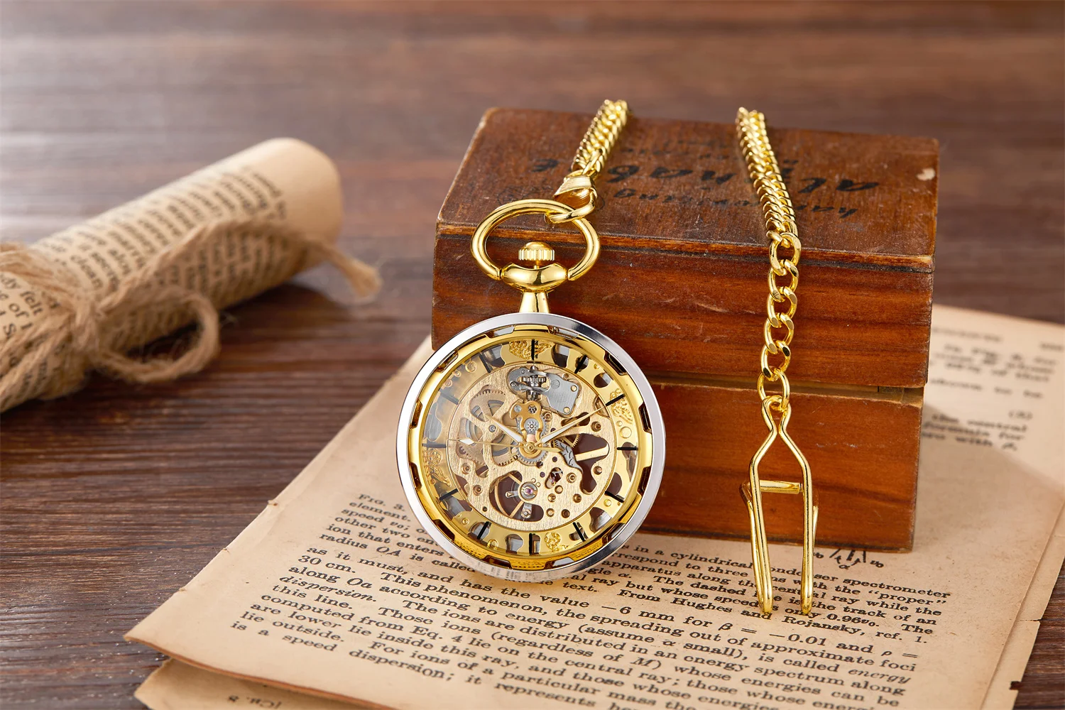 Luxury leisure college style male accessories without cover mechanical pocket watch hollowed out gold party fashionable