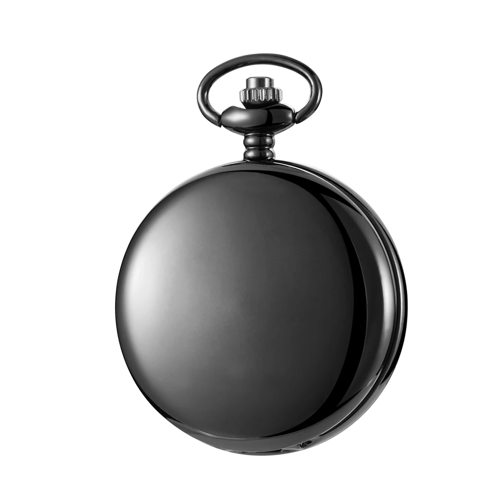 Classic Fashion 37CM Fob Chain Smooth Steel Polish Quartz Pocket Watch Mens Pendant Gifts