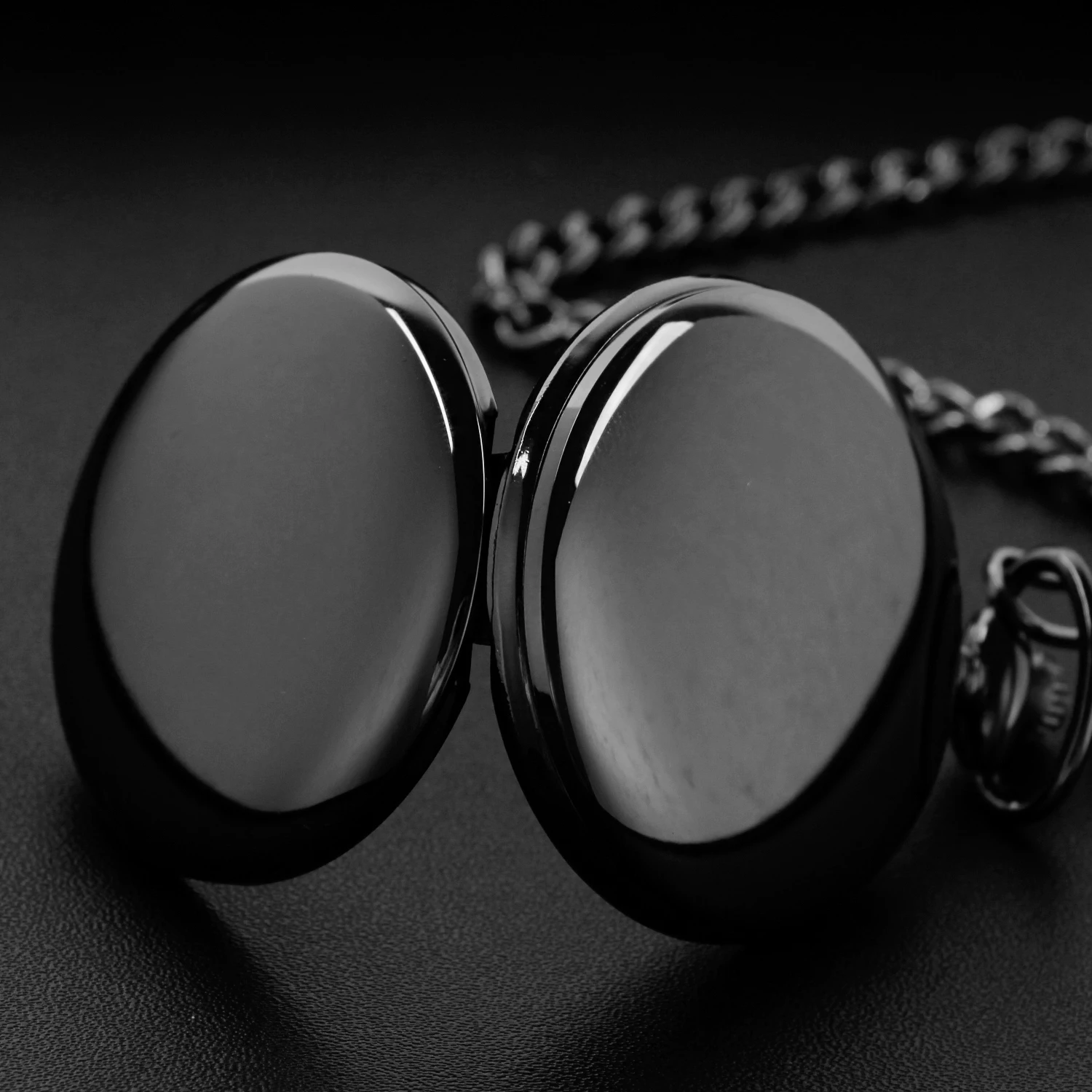 Classic Fashion 37CM Fob Chain Smooth Steel Polish Quartz Pocket Watch Mens Pendant Gifts