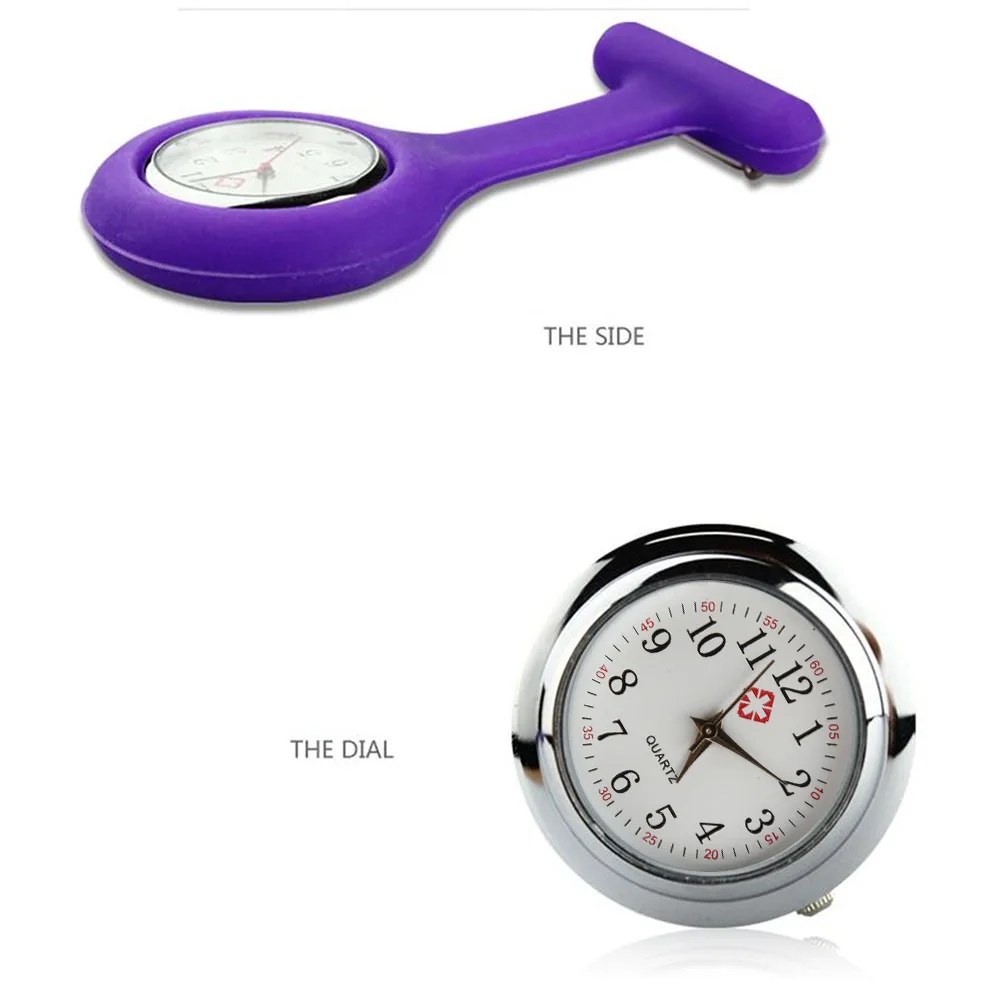 25pcs/lot Nurse Watches Hot Fashion Silicone Pocket Watch Brooch Tunic Fob Watch Doctor Medical Reloj De Bolsill Saat Wholesale