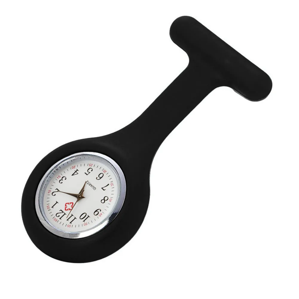 25pcs/lot Nurse Watches Hot Fashion Silicone Pocket Watch Brooch Tunic Fob Watch Doctor Medical Reloj De Bolsill Saat Wholesale
