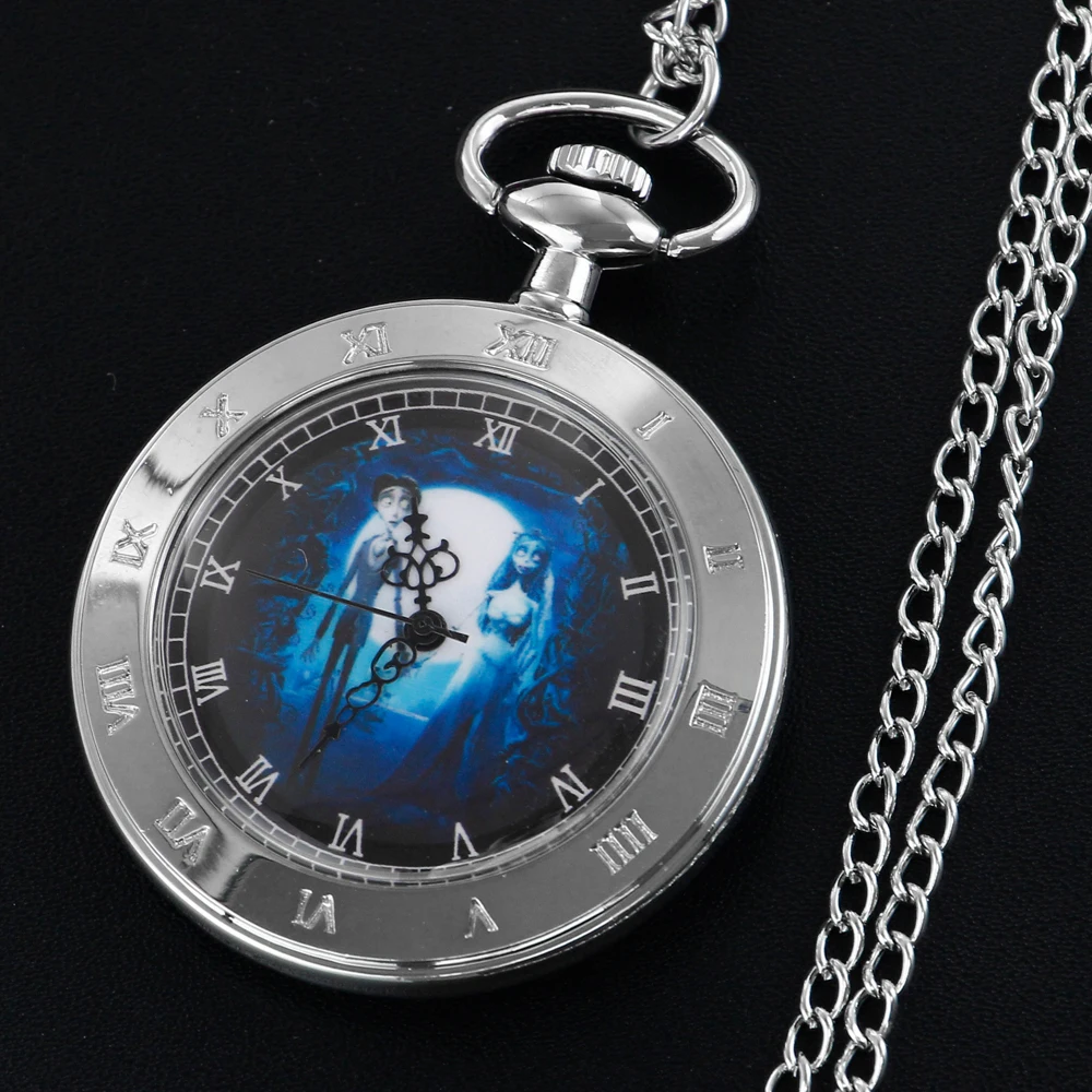 Antique Simple Wind Steel Roman Numerals Pocket Watch Bronze Antique Men Fob Chain Pendant Clock Women Children's Necklace Gift