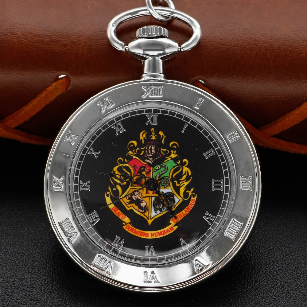 Antique Simple Wind Steel Roman Numerals Pocket Watch Bronze Antique Men Fob Chain Pendant Clock Women Children's Necklace Gift