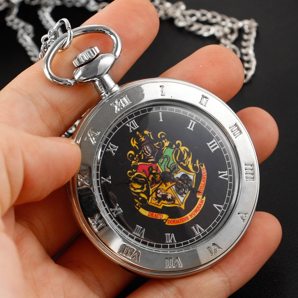 Antique Simple Wind Steel Roman Numerals Pocket Watch Bronze Antique Men Fob Chain Pendant Clock Women Children's Necklace Gift