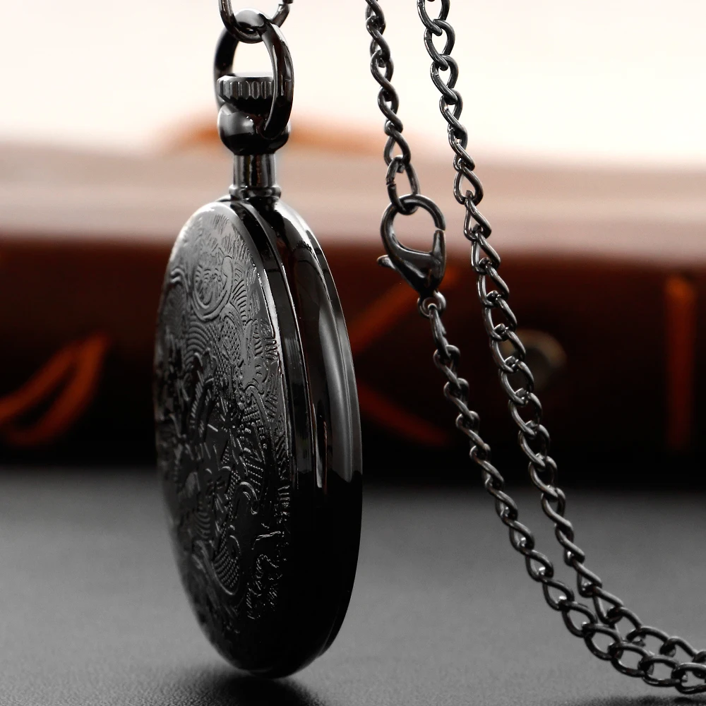 Antique Simple Wind Steel Roman Numerals Pocket Watch Bronze Antique Men Fob Chain Pendant Clock Women Children's Necklace Gift