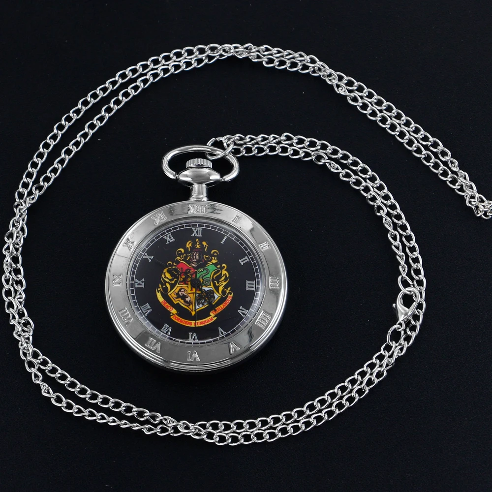 Antique Simple Wind Steel Roman Numerals Pocket Watch Bronze Antique Men Fob Chain Pendant Clock Women Children's Necklace Gift