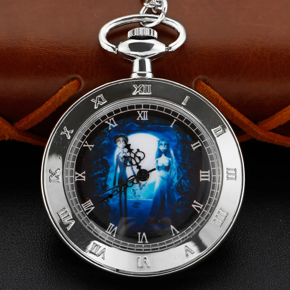 Antique Simple Wind Steel Roman Numerals Pocket Watch Bronze Antique Men Fob Chain Pendant Clock Women Children's Necklace Gift