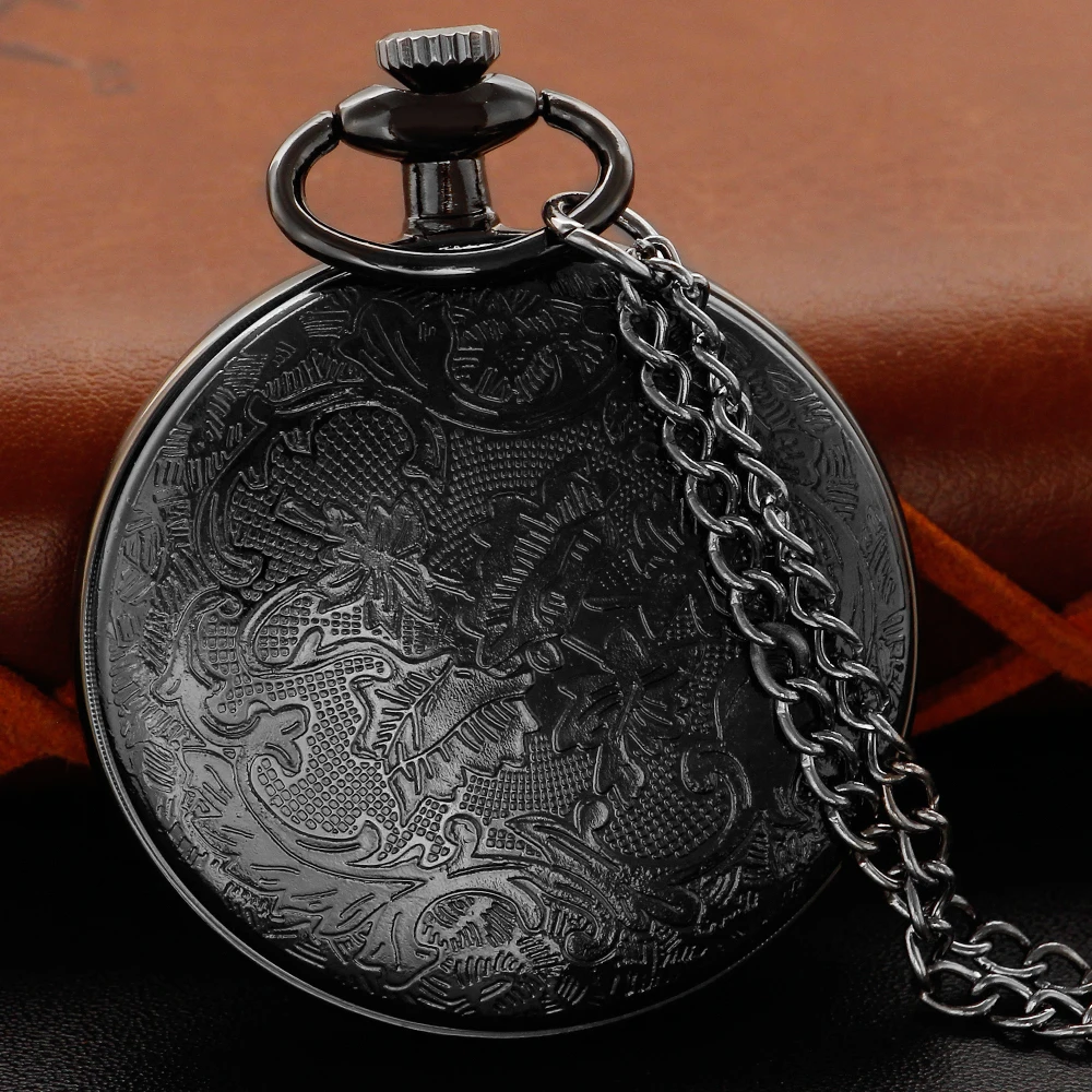 Antique Simple Wind Steel Roman Numerals Pocket Watch Bronze Antique Men Fob Chain Pendant Clock Women Children's Necklace Gift