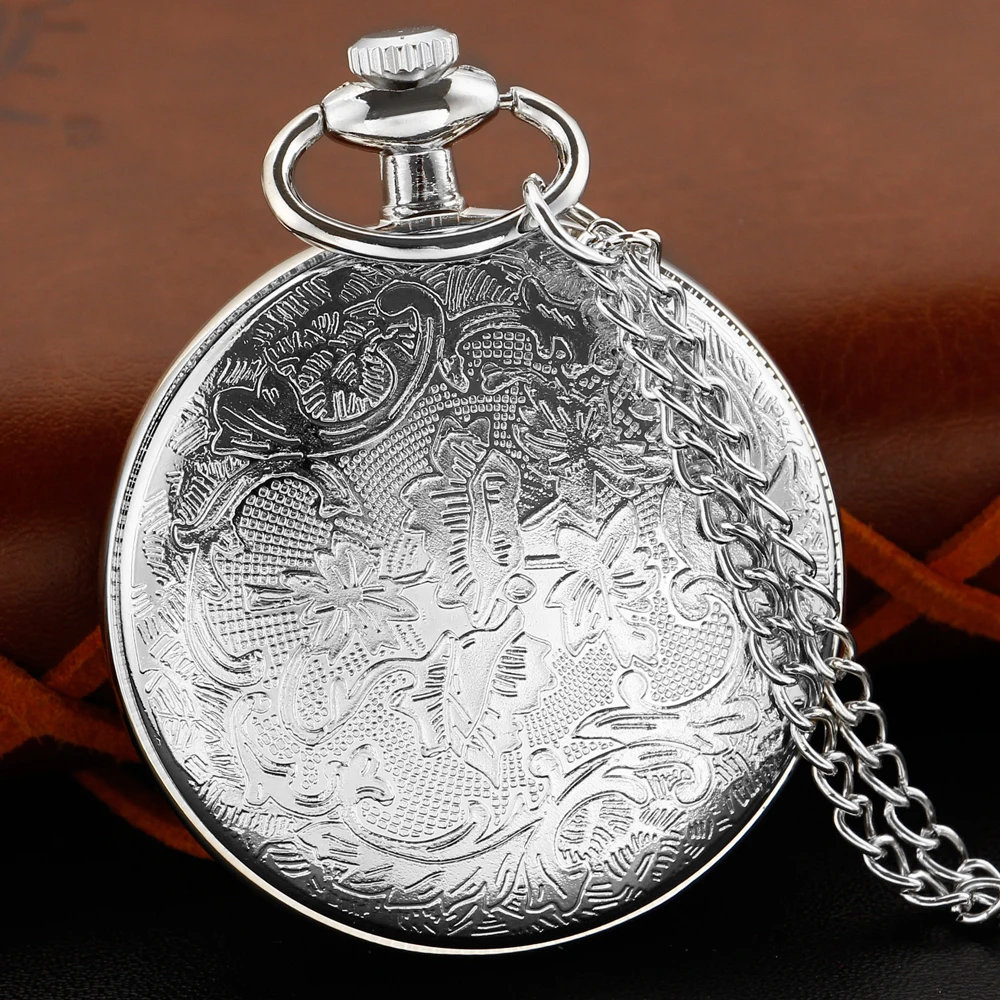 Antique Simple Wind Steel Roman Numerals Pocket Watch Bronze Antique Men Fob Chain Pendant Clock Women Children's Necklace Gift