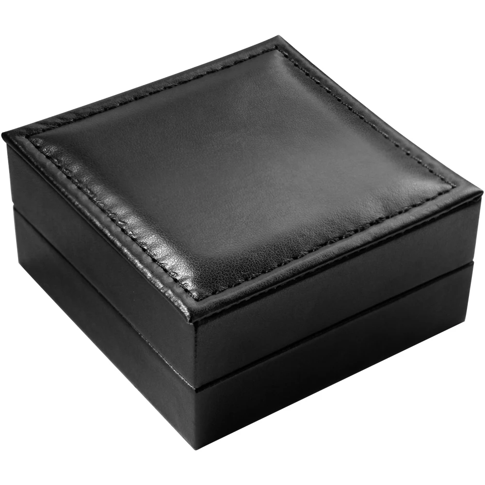 New Male Back Brown Cover Vintage Classic Pocket Watch Box Holder Storage Case Coin Purse Pouch Bag With Silver Bronze Chain