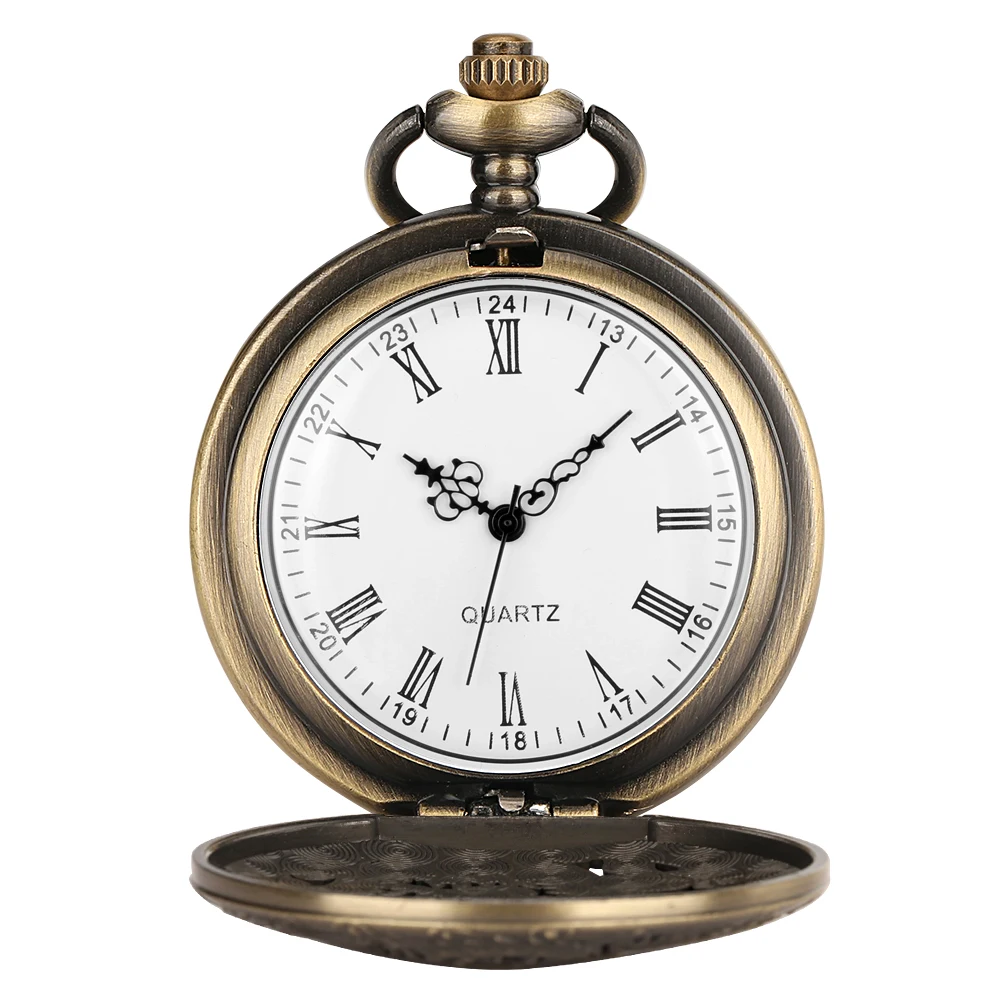 Bronze Vintage Ancient Dragon Design Quartz Pocket Watch Steampunk Analog FOB Pocket Chain Gift Men Women Necklace Pendant Clock
