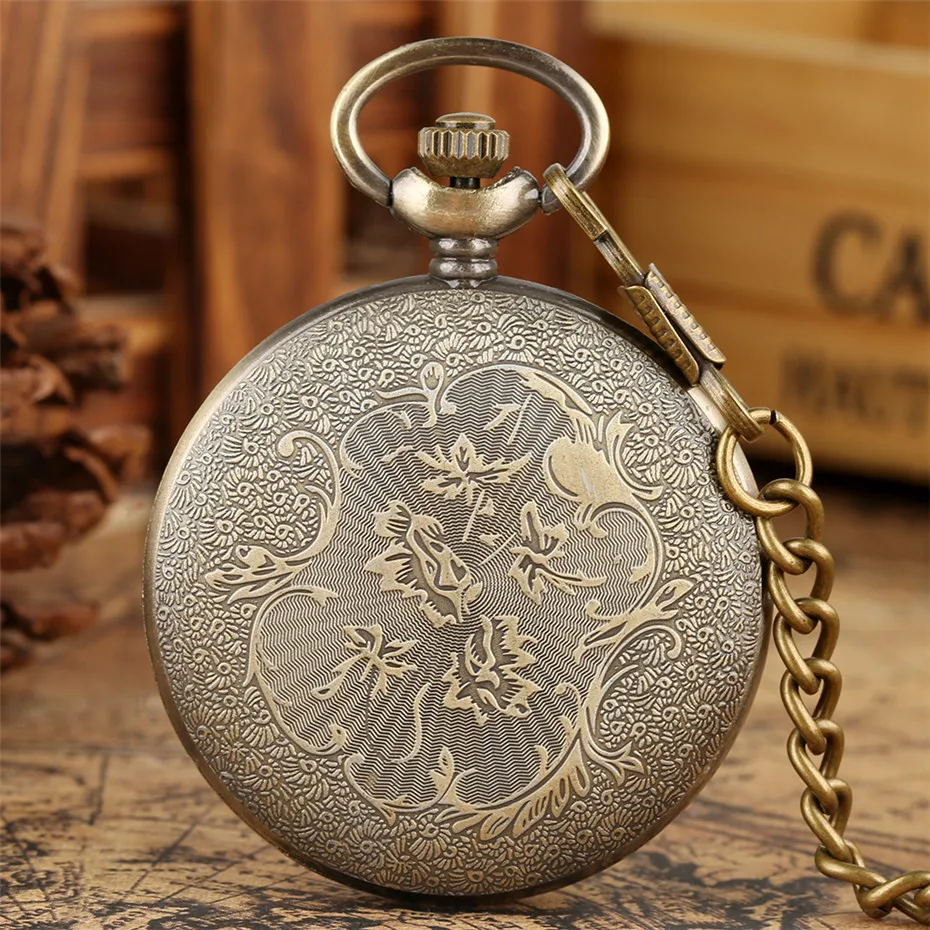 Vintage Charm Black Unisex Fashion Roman Number Quartz Steampunk Pocket Watch Women Man Necklace Pendant with Chain Gifts P427