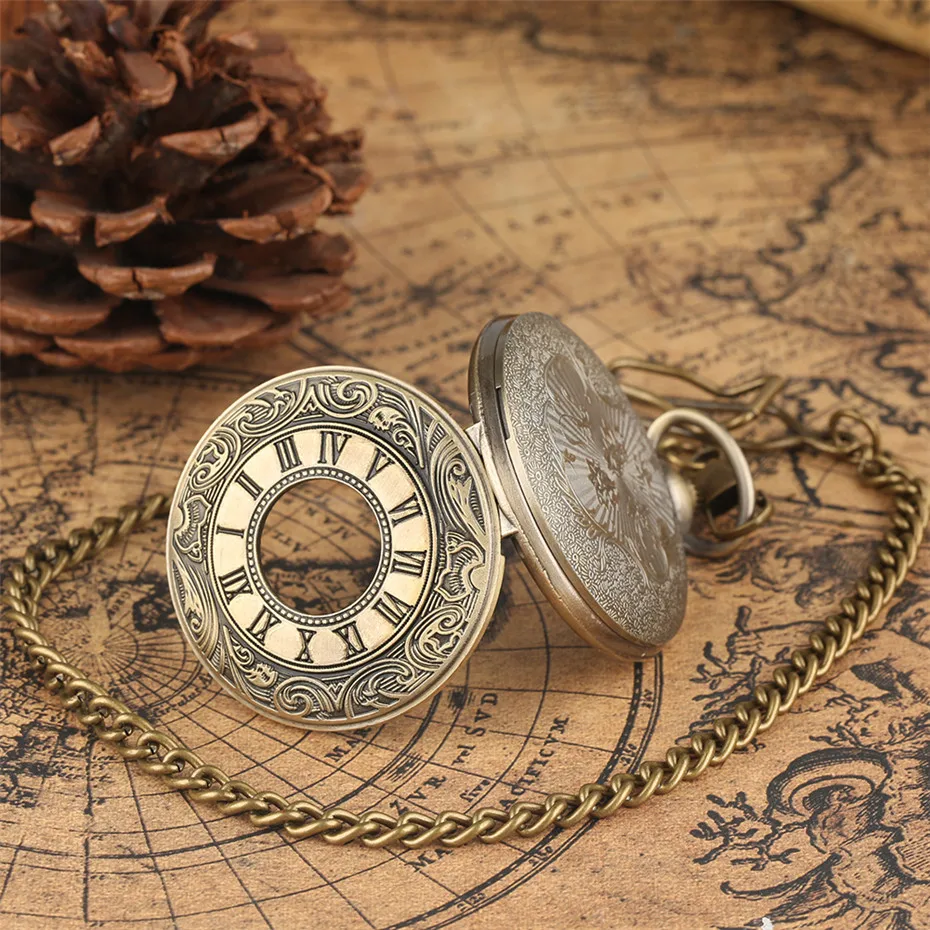 Vintage Charm Black Unisex Fashion Roman Number Quartz Steampunk Pocket Watch Women Man Necklace Pendant with Chain Gifts P427