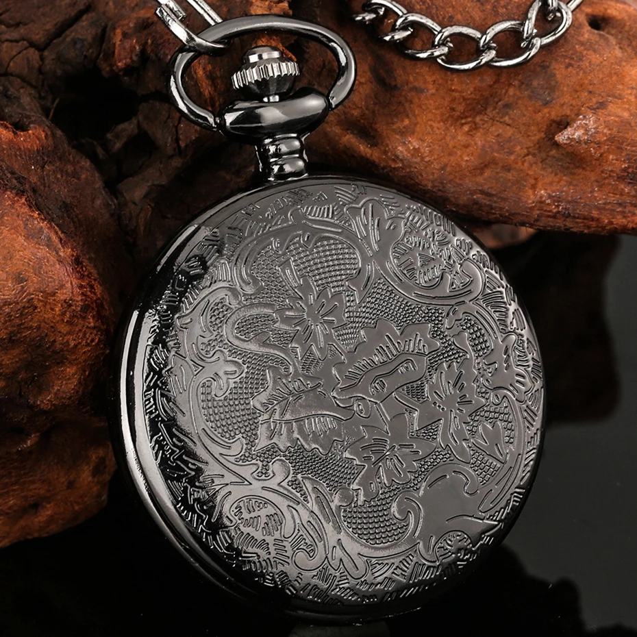 Famous Movie Time Lord Portable Watches Space Exploration Hero Design Quartz Pocket Watch Black Vintage Cosplay Gifts with Chain