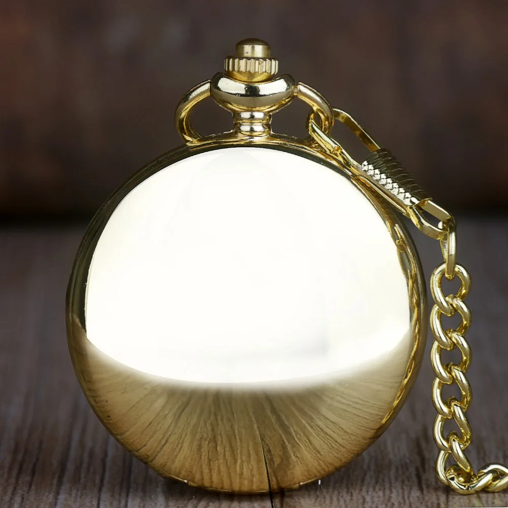 Silver Polish Smooth Steel Quartz Pocket watch Ruman Number Dial Pendant Chain Clock Jewelry Gifts