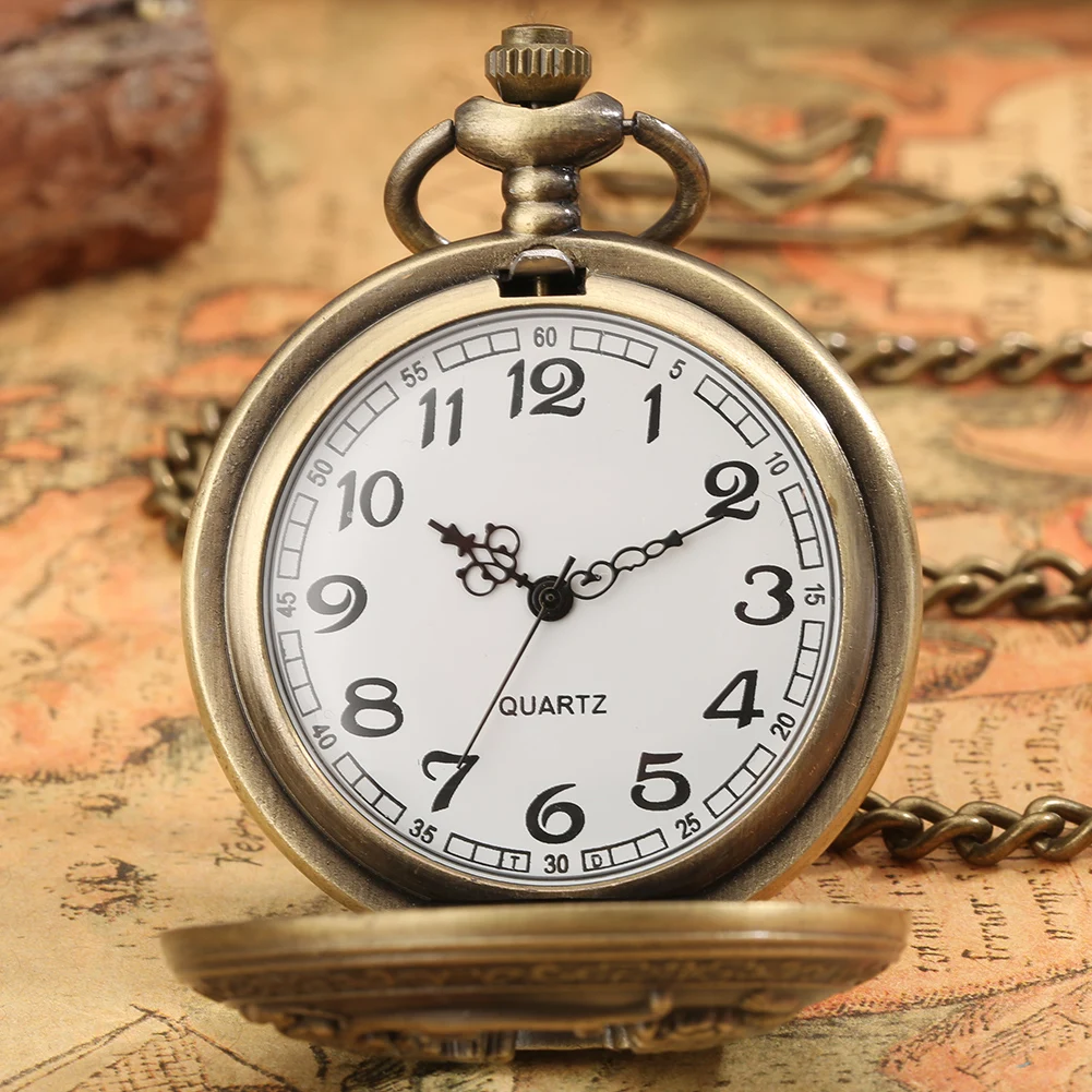 Old Fashioned Comic Cartoon Bronze Mouse Pattern Quartz Pocket Watch Necklace Pendant FOB Antique Clock with 80cm/30cm Chain