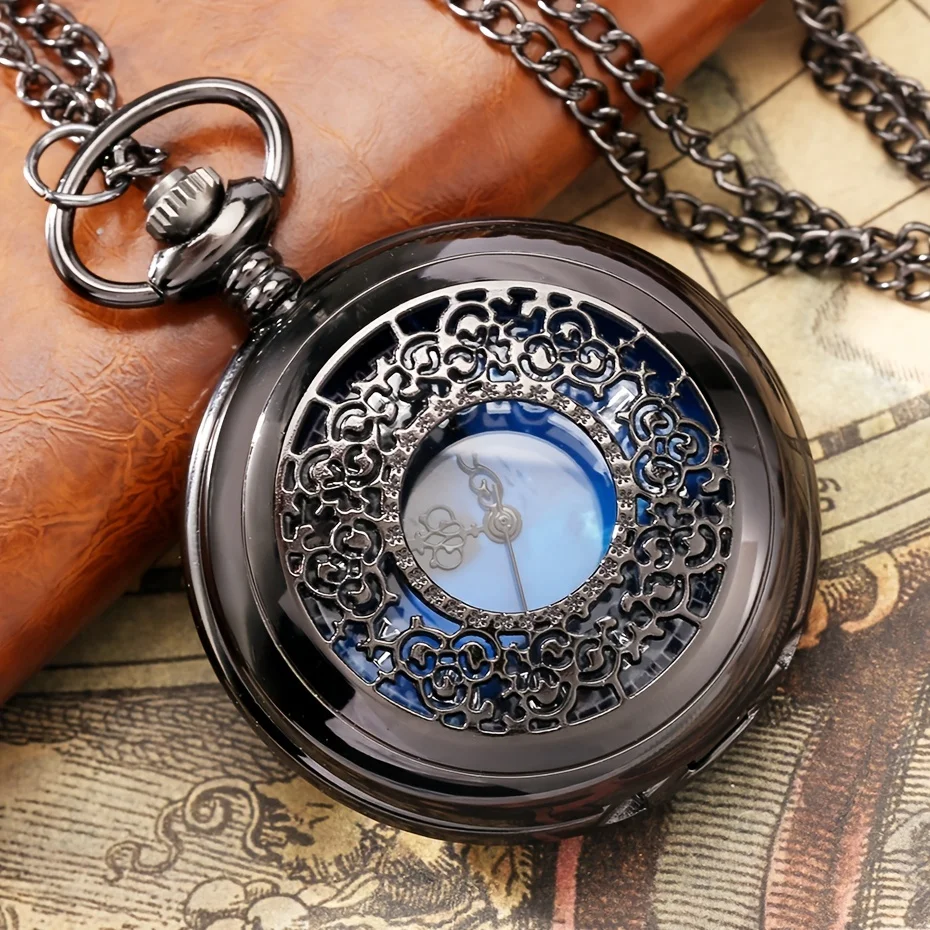 1pc Antique Bronze American Pocket Watch Pendant - Unique Collectible Timepiece with Vintage Charm