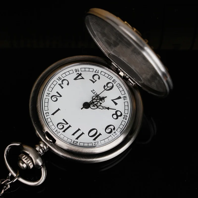 reloj de bolsillo Vintage Gold Star Sunflower Display Quartz Pocket Watch Necklace Chain Three Interlocking Fob Watch Gifts