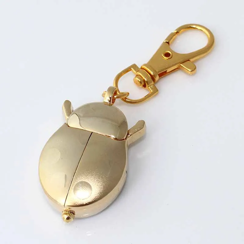 Pop Stainless Steel Quartz Pocket Watch Cute Key Ring Chain New Gift New Ladybug Birthday Party Gifts