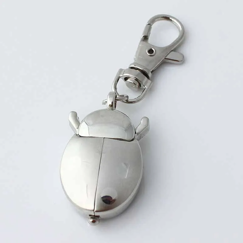 Pop Stainless Steel Quartz Pocket Watch Cute Key Ring Chain New Gift New Ladybug Birthday Party Gifts
