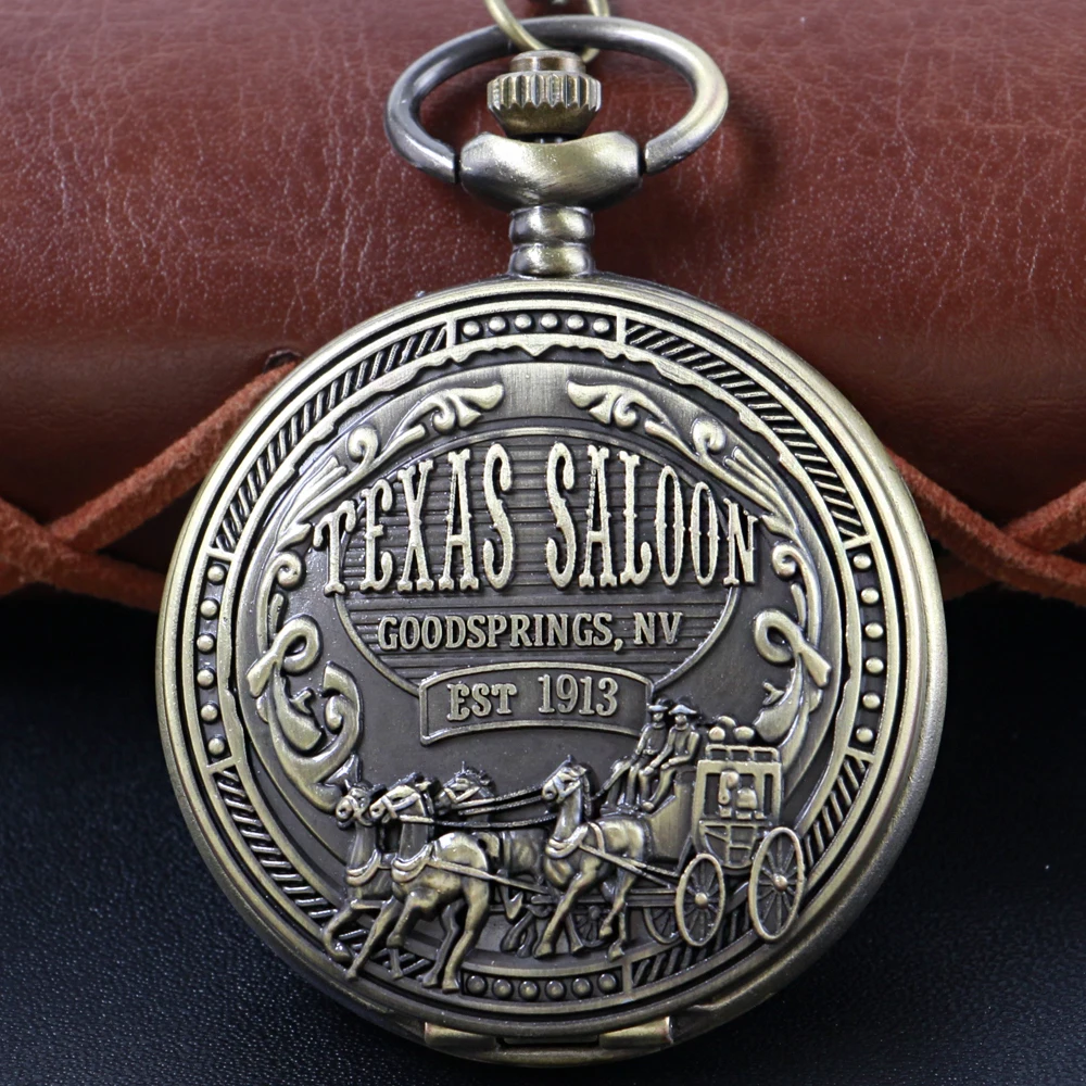 Cowboy Knight Hollow Skeleton Quartz Pocket Watch Steampunk Vintage Pendant Gift Chain Pocket Watch Fob Watch Gift Men and Women
