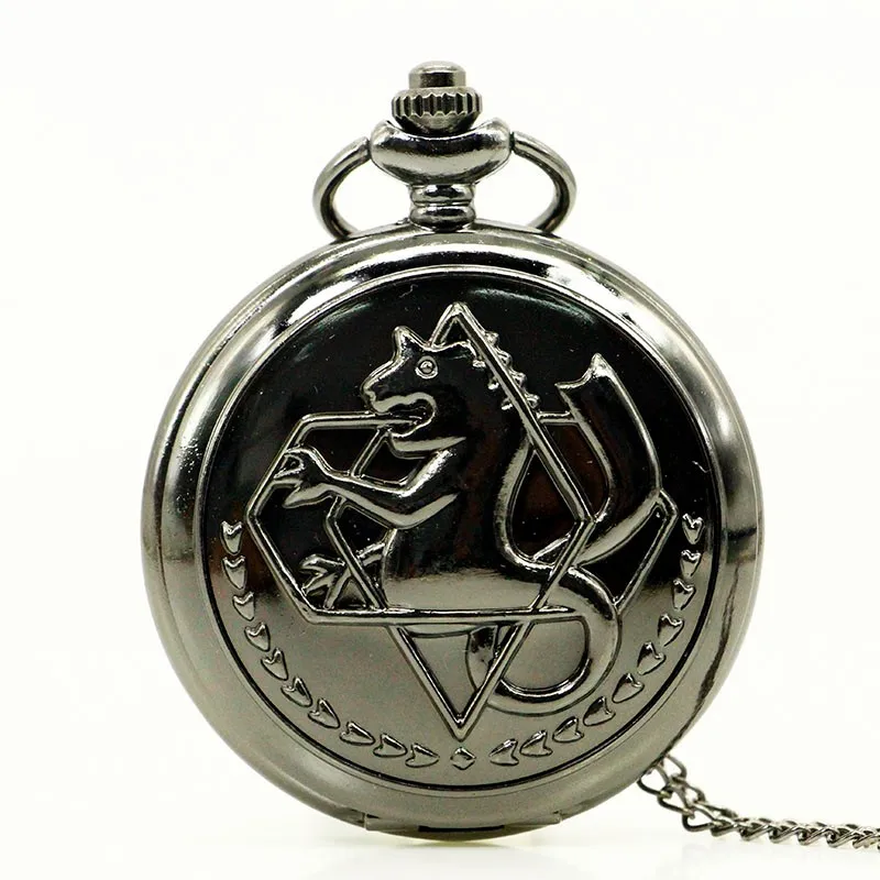10pcs/lot Wholesale Hot Vintage Full Metal Alchemist Pocket Watch with Chain Anime Cosplay Girl Boy Pendant Clock Men Women Gift