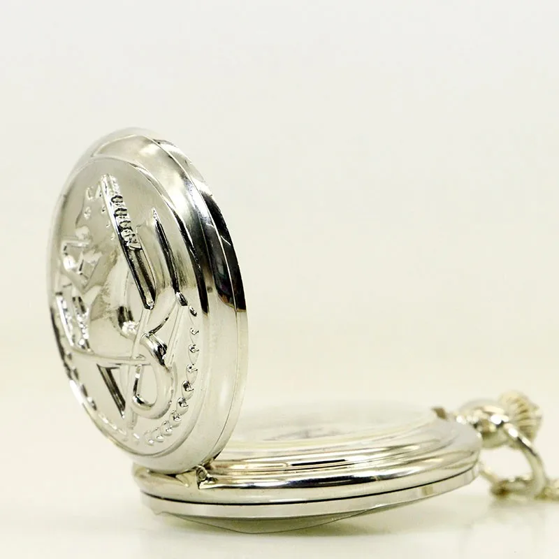 10pcs/lot Wholesale Hot Vintage Full Metal Alchemist Pocket Watch with Chain Anime Cosplay Girl Boy Pendant Clock Men Women Gift