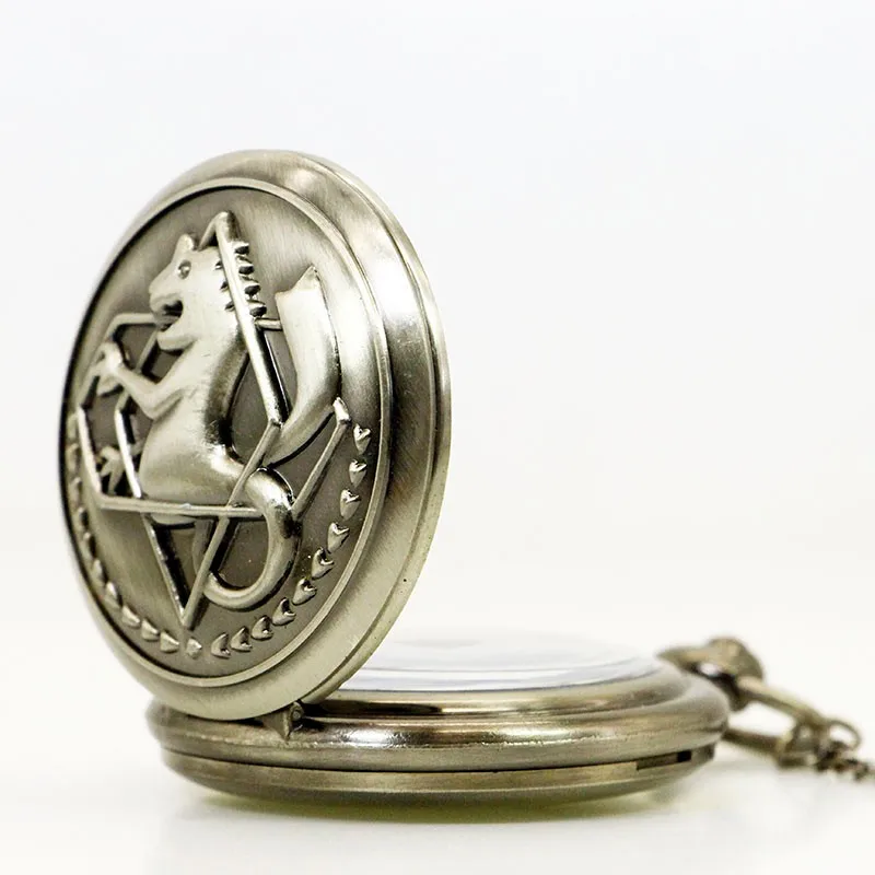 10pcs/lot Wholesale Hot Vintage Full Metal Alchemist Pocket Watch with Chain Anime Cosplay Girl Boy Pendant Clock Men Women Gift