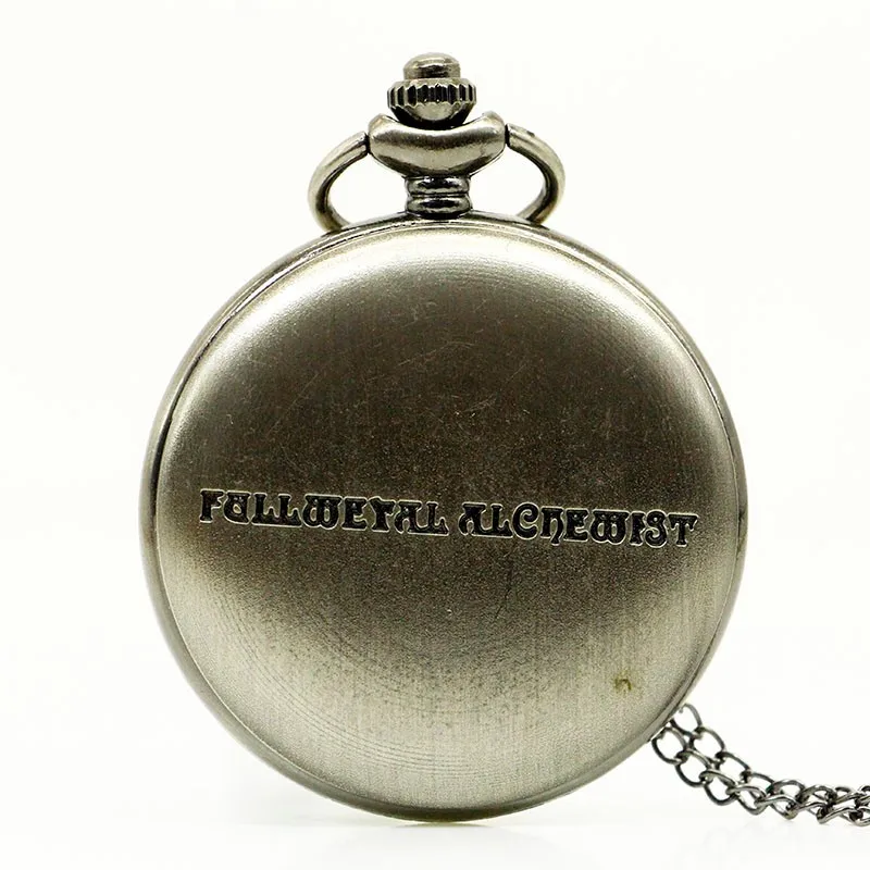 10pcs/lot Wholesale Hot Vintage Full Metal Alchemist Pocket Watch with Chain Anime Cosplay Girl Boy Pendant Clock Men Women Gift