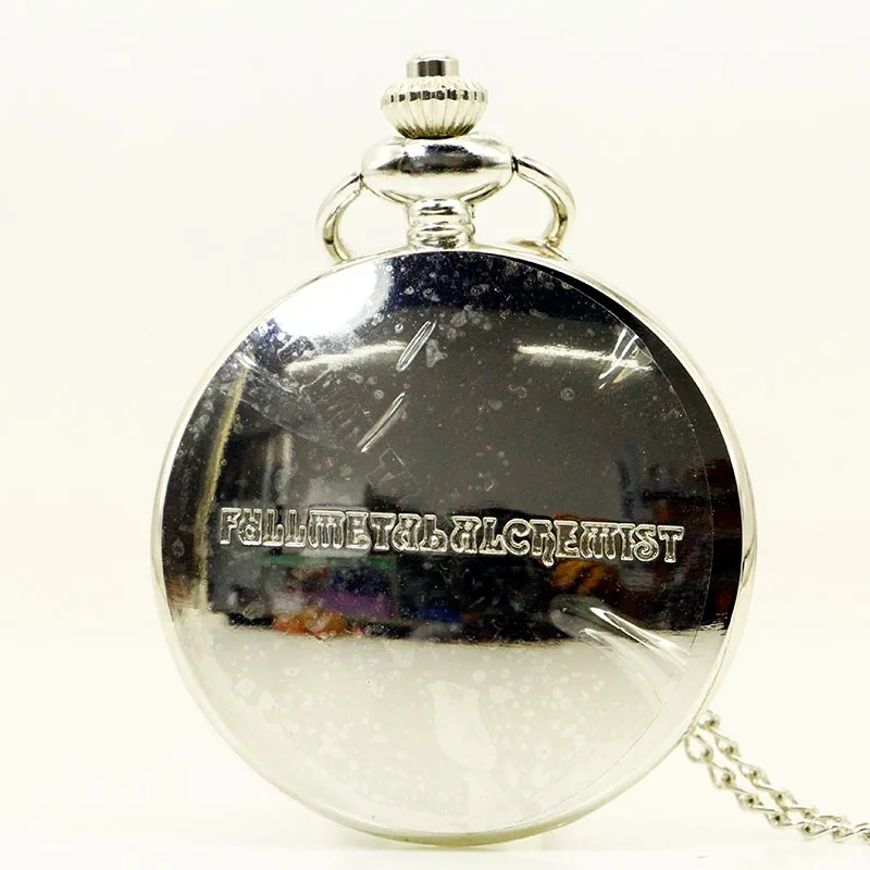 10pcs/lot Wholesale Hot Vintage Full Metal Alchemist Pocket Watch with Chain Anime Cosplay Girl Boy Pendant Clock Men Women Gift