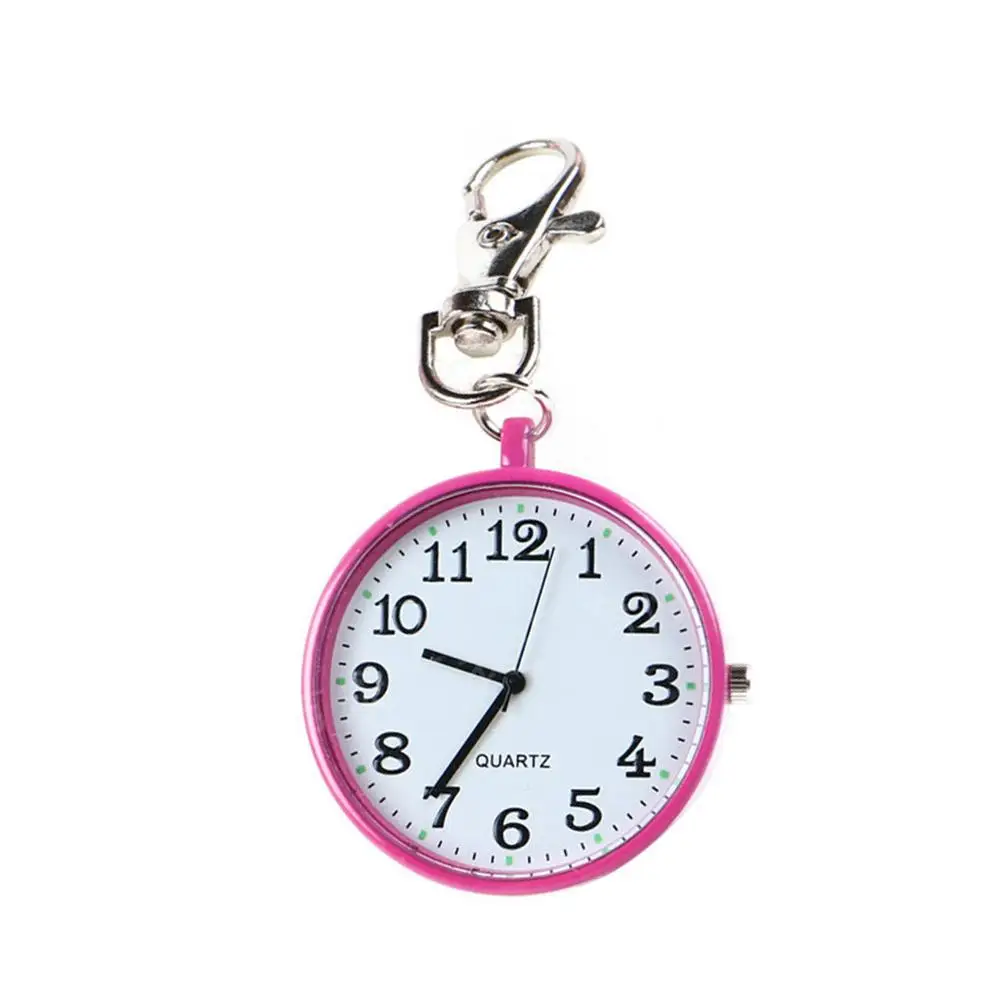 Fashion Unisex Round Dial Quartz Analog Nurse Medical Keychain Pocket Watch
