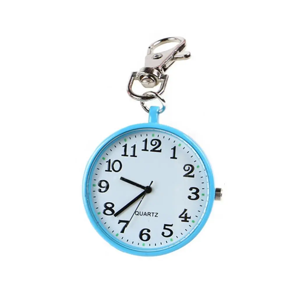 Fashion Unisex Round Dial Quartz Analog Nurse Medical Keychain Pocket Watch