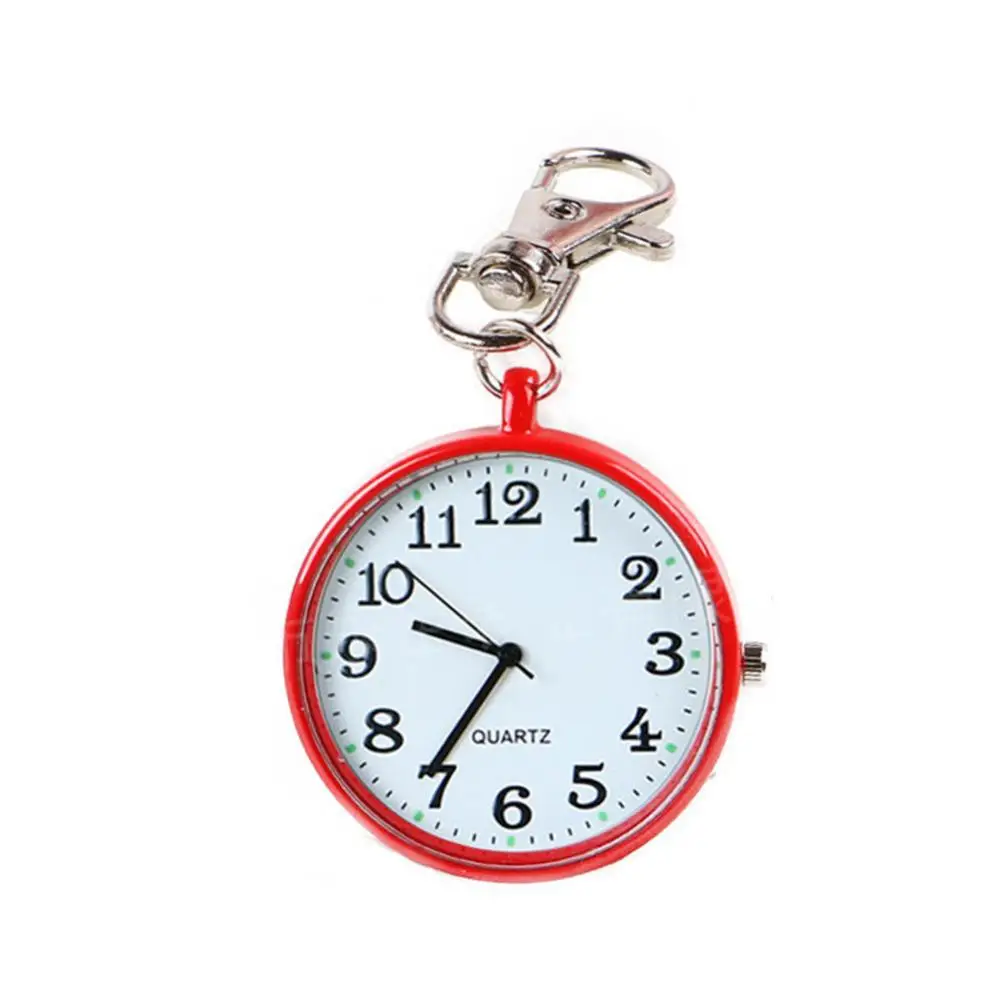 Fashion Unisex Round Dial Quartz Analog Nurse Medical Keychain Pocket Watch