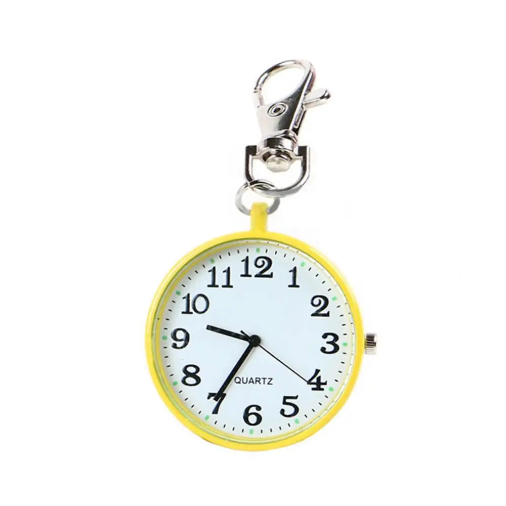 Fashion Unisex Round Dial Quartz Analog Nurse Medical Keychain Pocket Watch