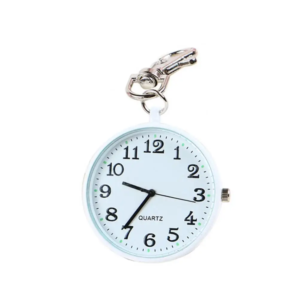 Fashion Unisex Round Dial Quartz Analog Nurse Medical Keychain Pocket Watch