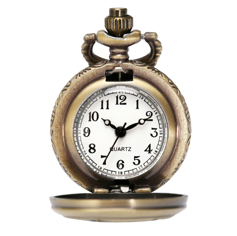 Small Size Animal Themed Vintage Pendant Necklace Pocket Watch Gift Unisex Quartz Analog Retro Exqusite Pocket Clock With Chain