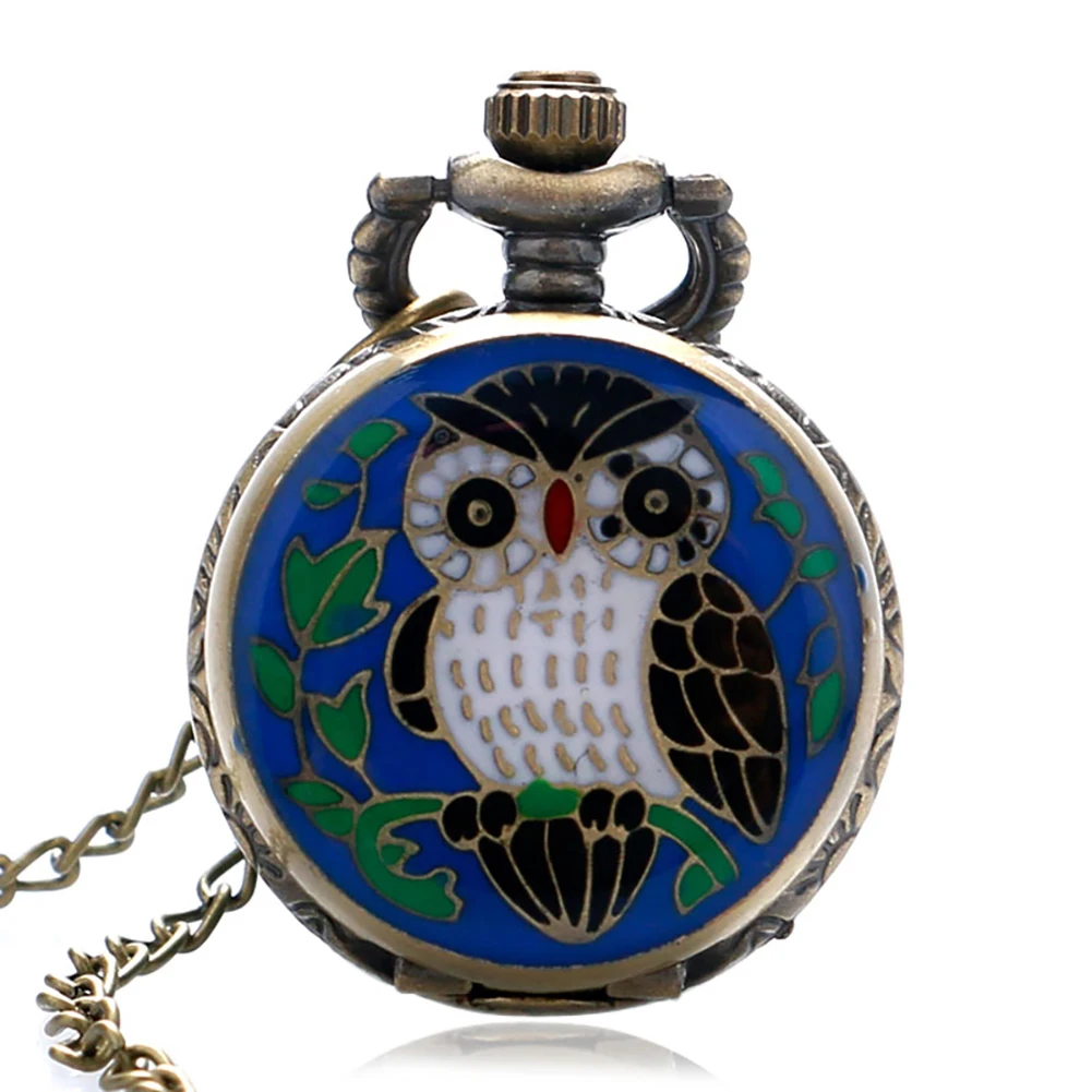 Small Size Animal Themed Vintage Pendant Necklace Pocket Watch Gift Unisex Quartz Analog Retro Exqusite Pocket Clock With Chain